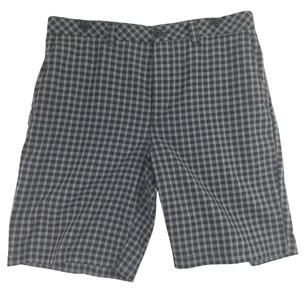 Travis Mathew Plaid Golf Shorts Mens 36 Black Golfcore Preppy Athleisure